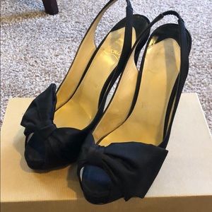Christian Louboutin Black Bow Heels